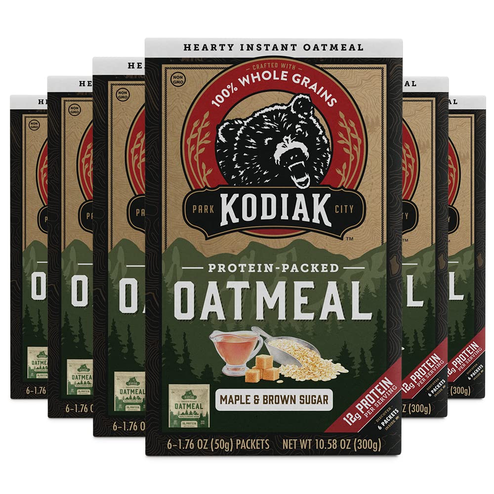 Instant Protein Oatmeal Packets, Maple & Brown Sugar, 6 Packets D17293
