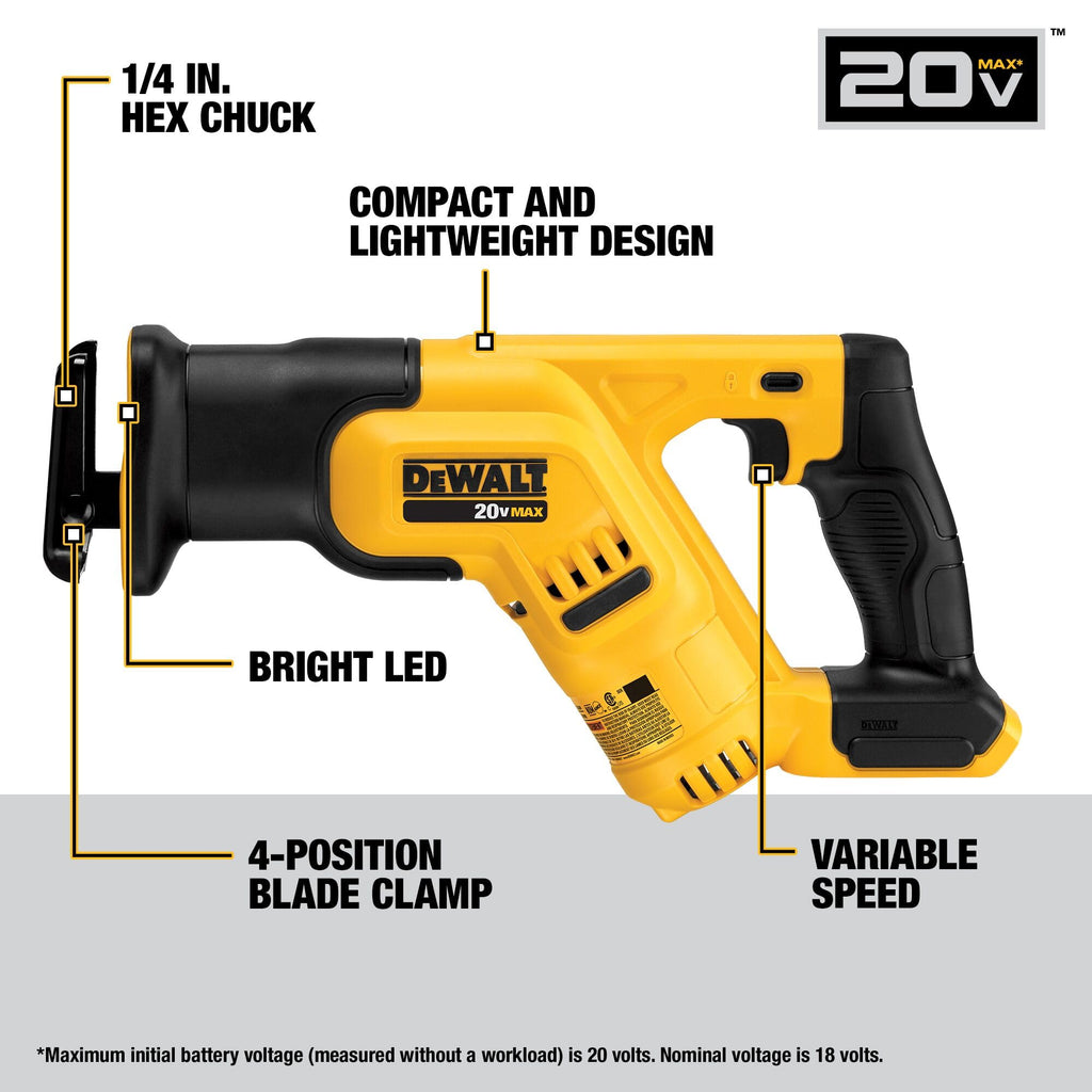 20V MAX 7-Tool Combo Kit with Cordless Drill, Impact Driver, Reciprocating Saw, Circular Saw, Oscillating Tool, Random Orbital Sander, Jigsaw, 5Ah Battery and Charger W408510