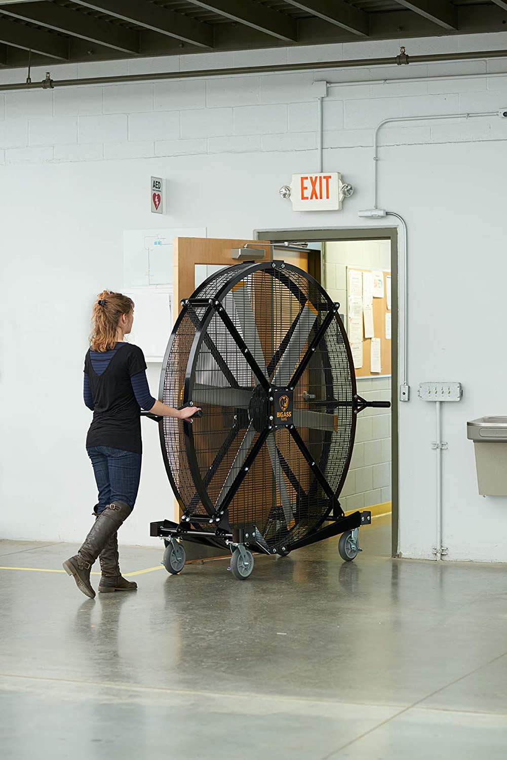 Black 6' Indoor/Outdoor Mobile Fan with Wheels I985