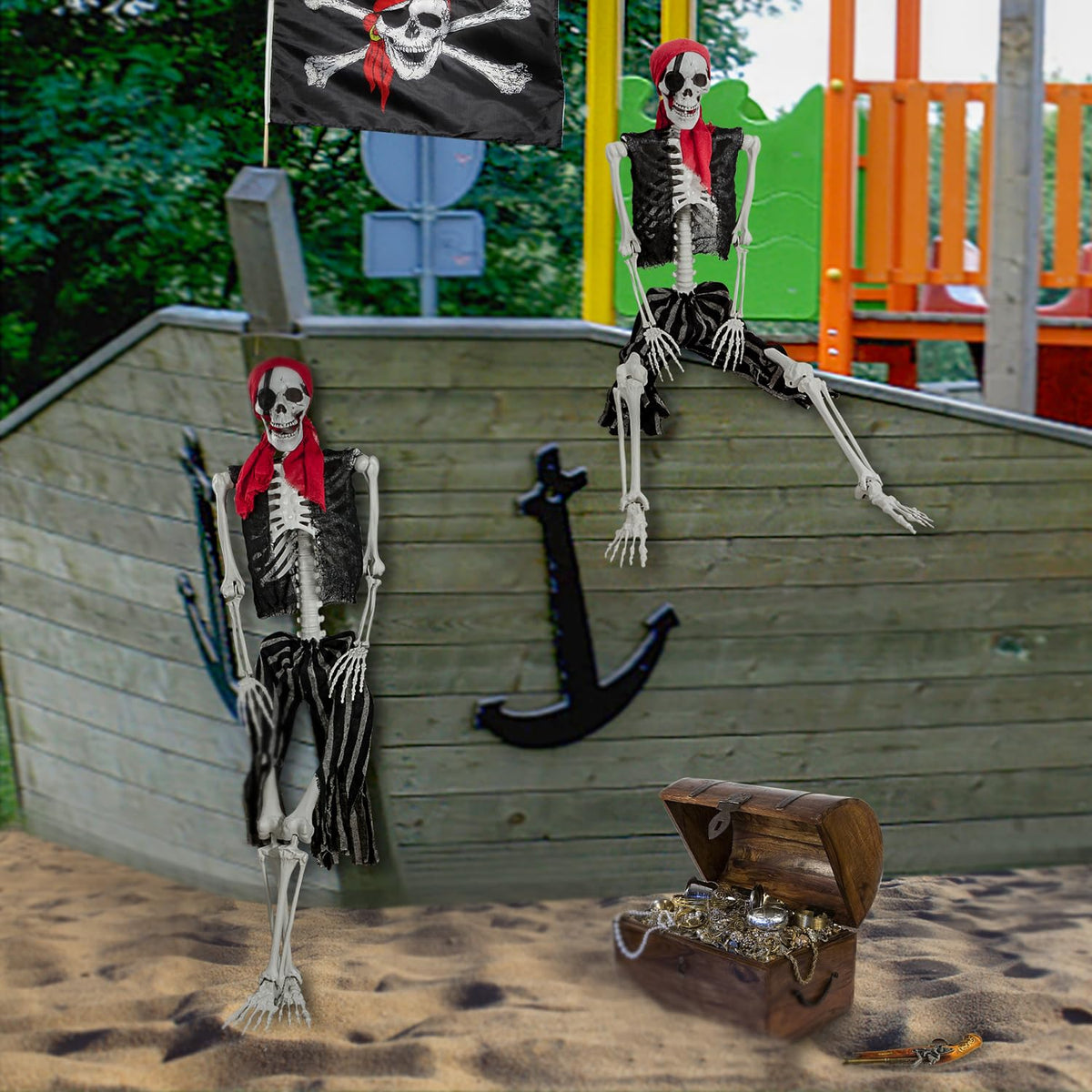 5.4ft Life Size Pirate Skeleton with Movable Joints S980801