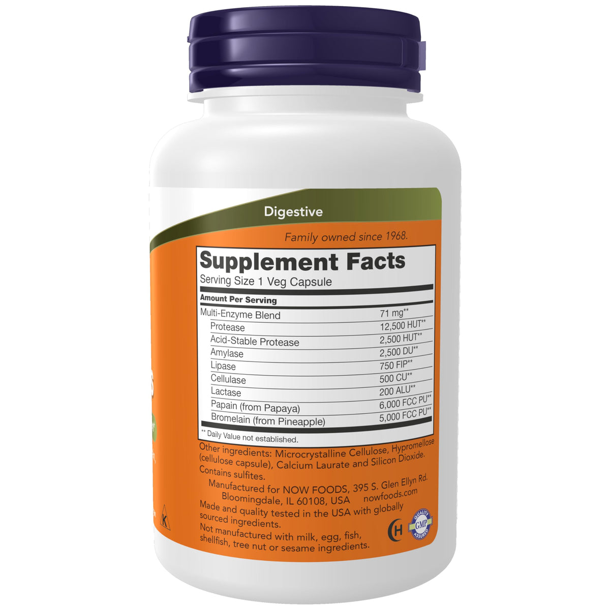 Plant Enzymes Lactase Protease Bromelain 120 Veg Caps L389335