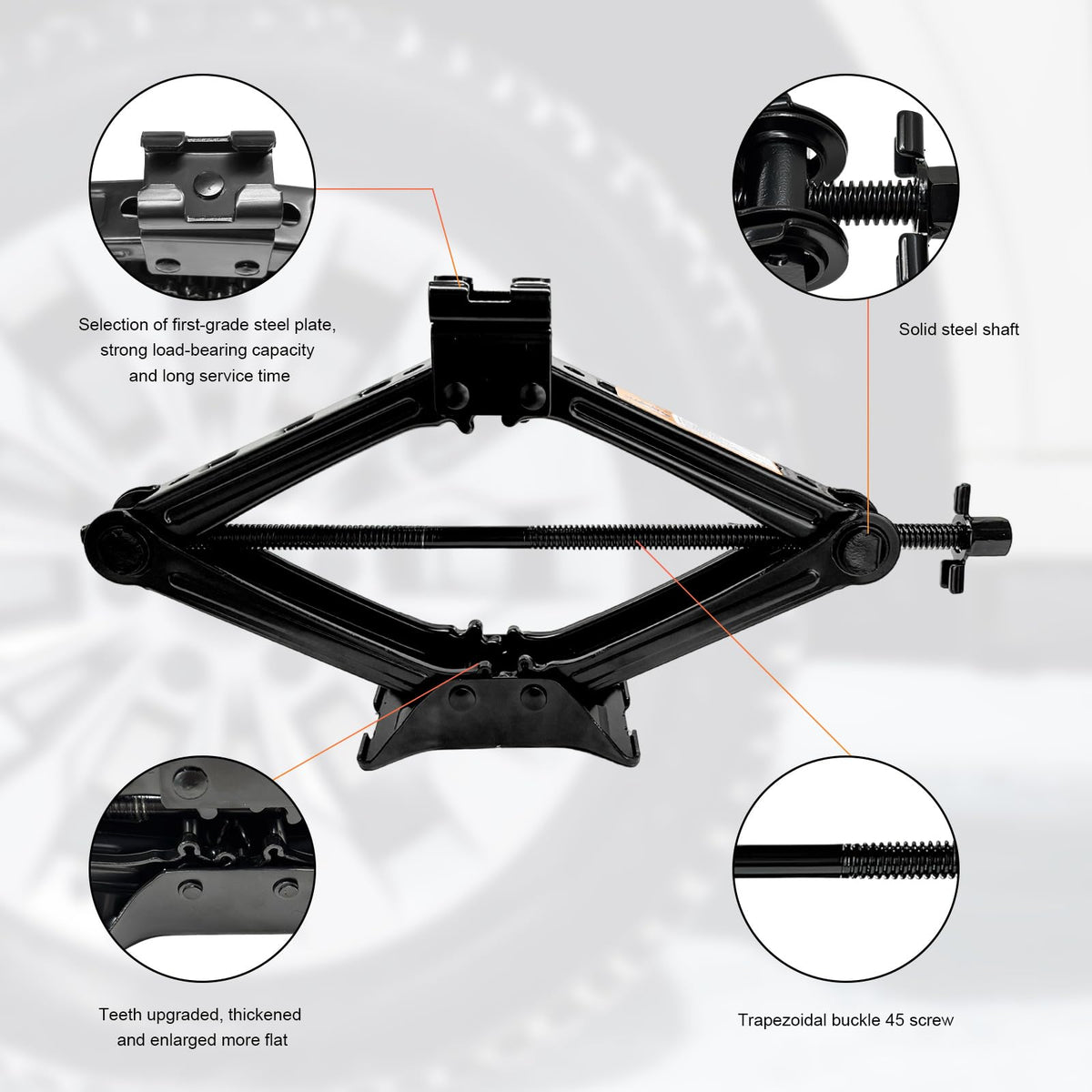 2 Ton Scissor Jack Kit with Lug Wrench U7647