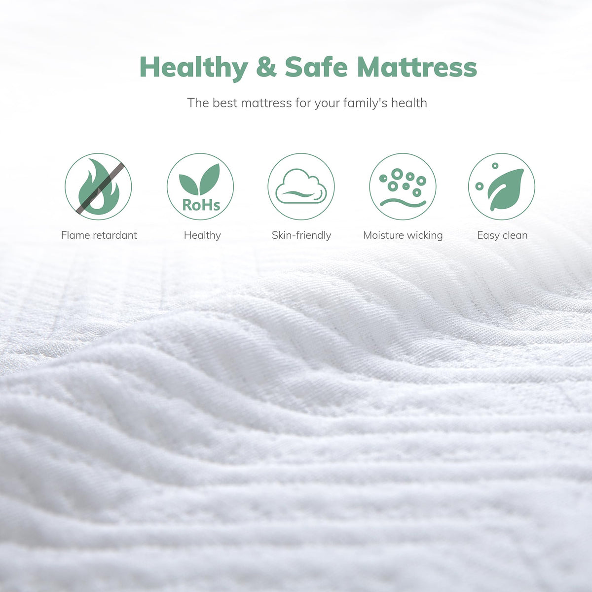 White 5 Inch Twin Memory Foam Mattress N419
