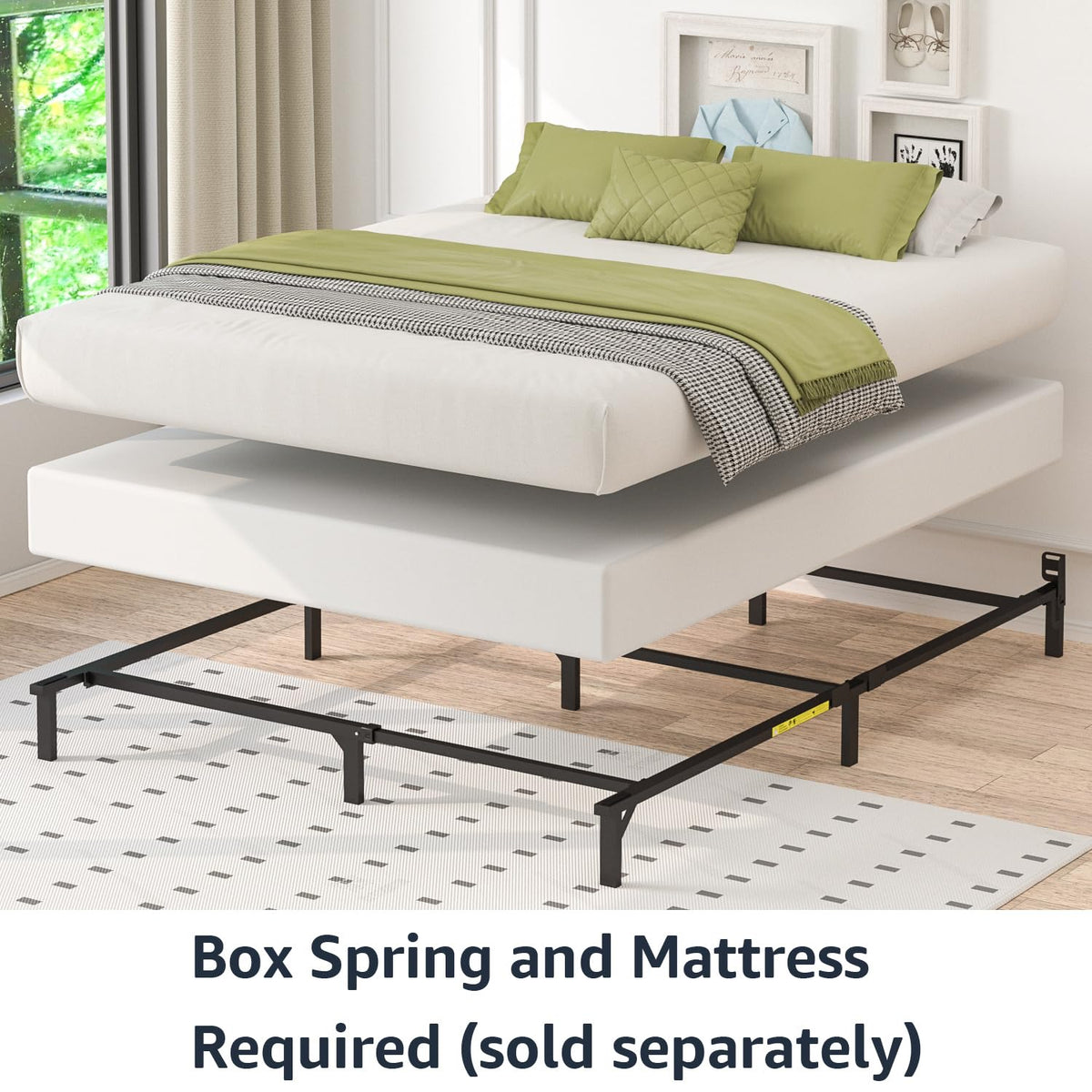 Queen Size Black Metal Bed Frame E4929