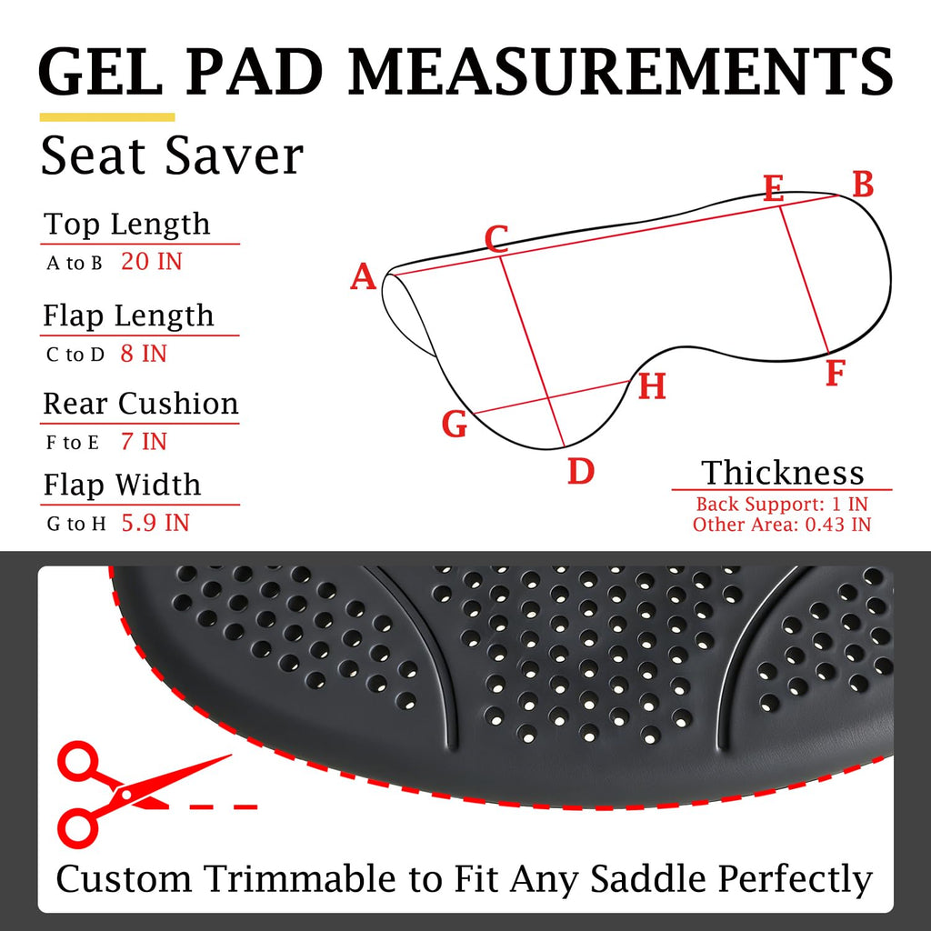 Silicone Gel Non Slip Shock Absorbing Horse Saddle Pad N8902