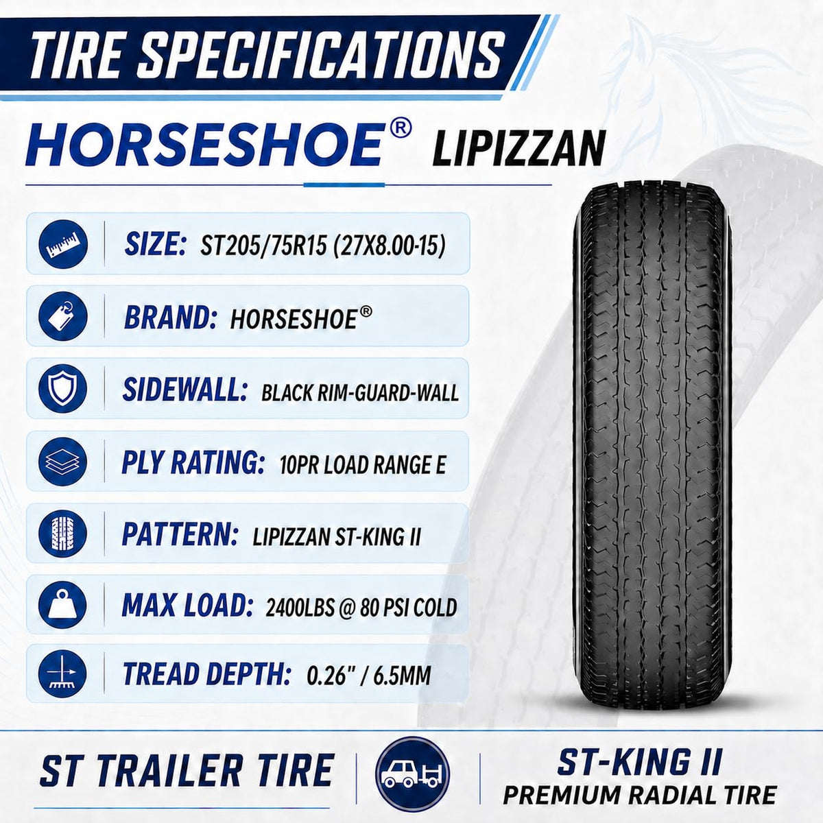 4 ST205/75R15 10PR Steel Belted Radial Trailer Tire J704