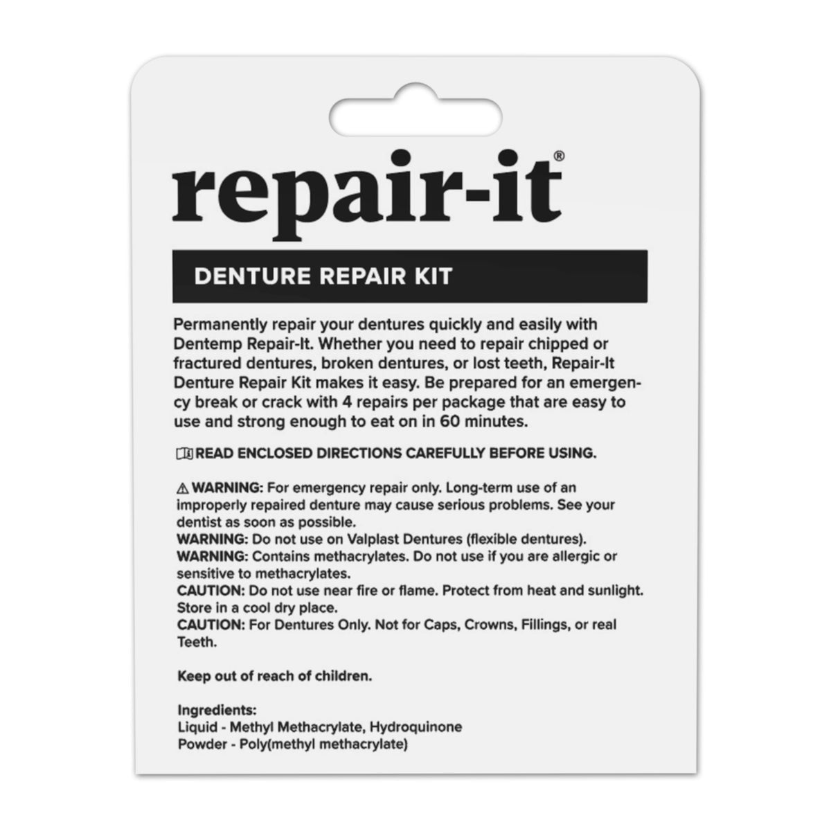 Denture Repair Kit 1 Pack 4 Count D742