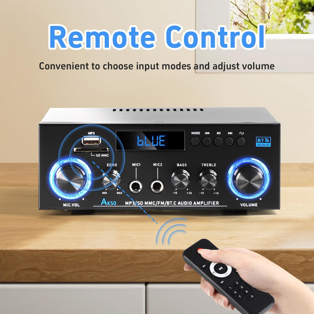 Bluetooth 5.0 2 Channel 400W Stereo Amplifier D57774