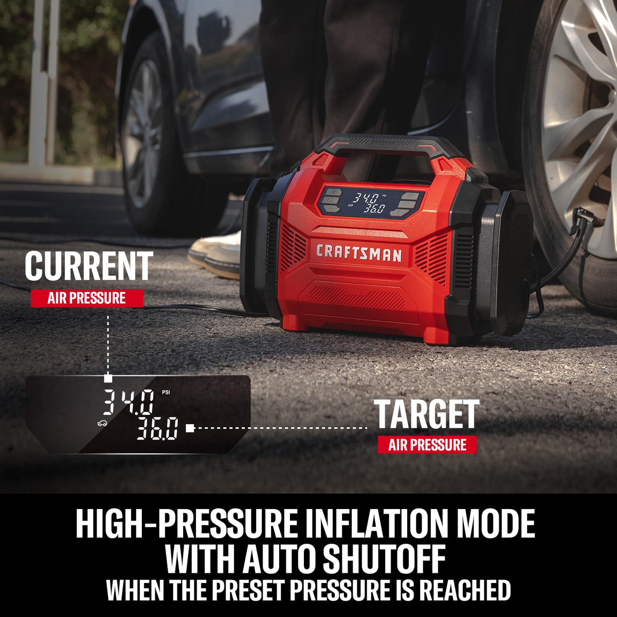 Dual Power Tire Inflator with Digital Gauge C654