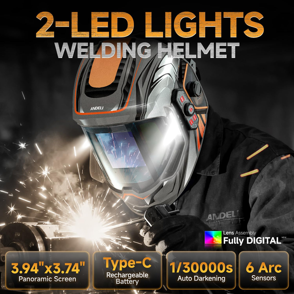 Auto Darkening Welding Helmet with Light K604