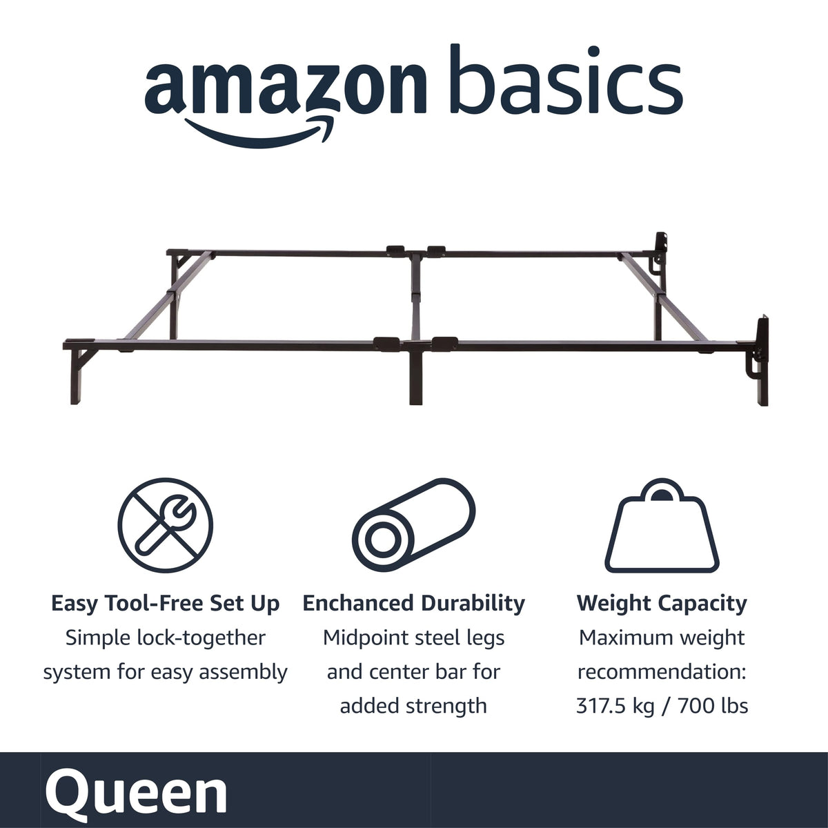 Queen Size Black Metal Bed Frame E4929