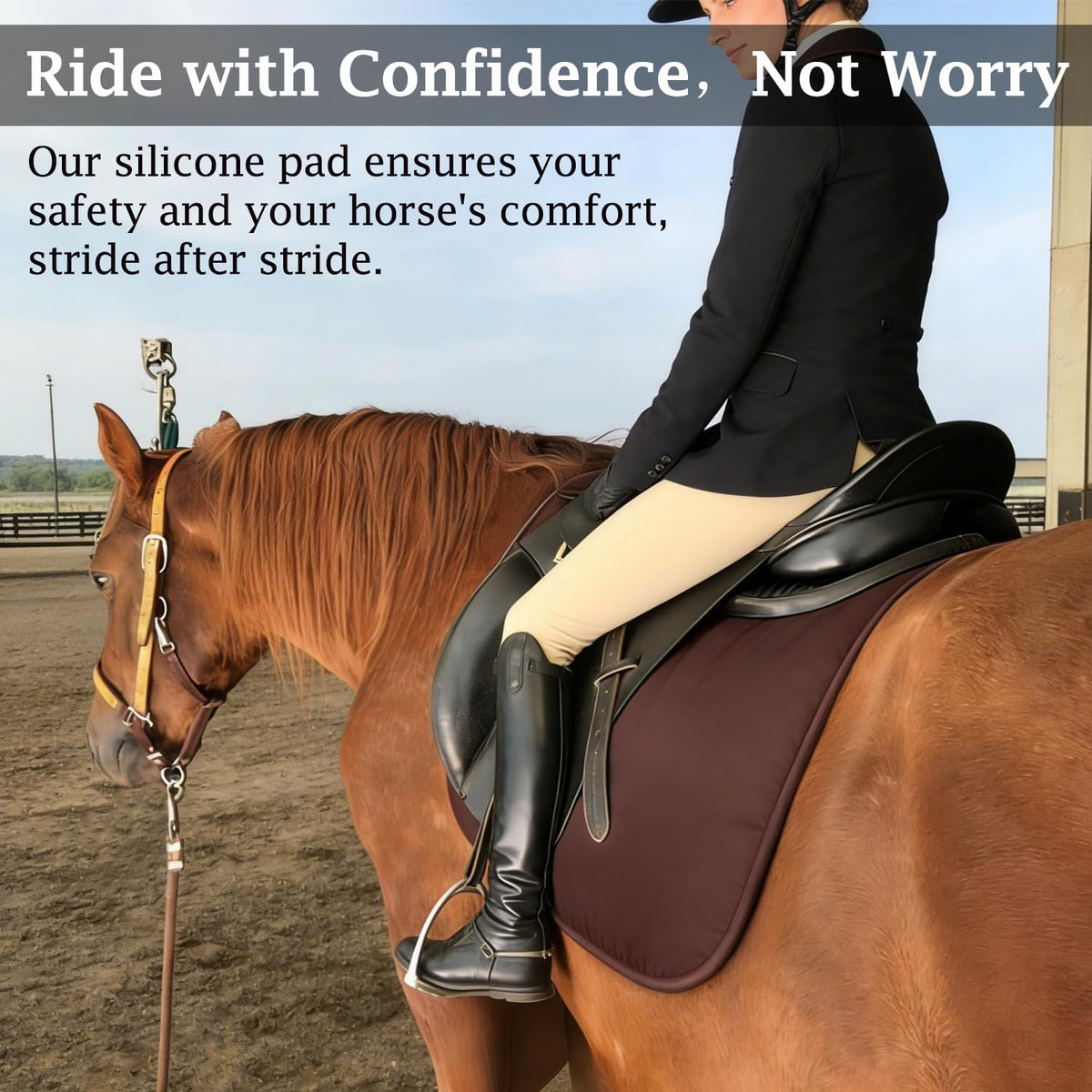 Silicone Gel Non Slip Shock Absorbing Horse Saddle Pad N8902