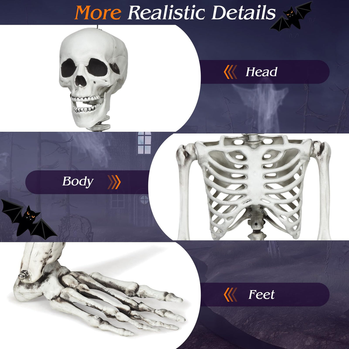 5.4 FT Posable Skeleton Decoration X22232