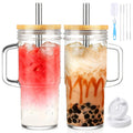 24oz Glass Tumbler with Lid & Straw 2-Pack I535