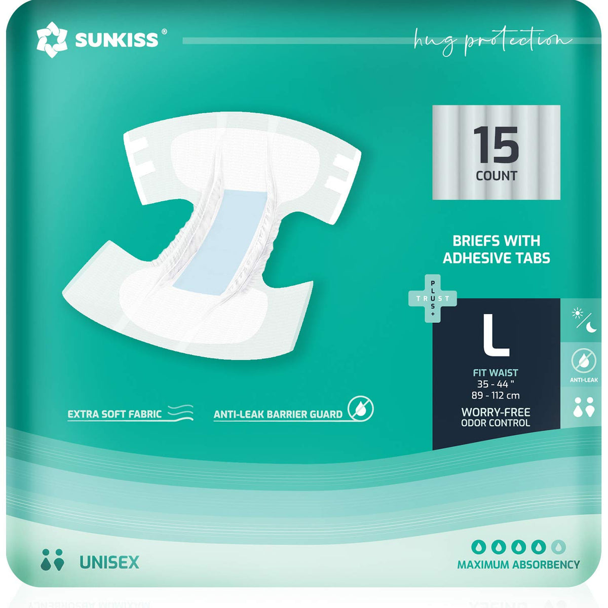 Adult Diapers Large 15 Count & Wet Wipes 200 Count A645