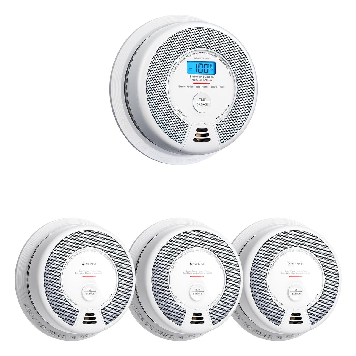 Wireless Interconnected Smoke and Carbon Monoxide Alarm 1-Pack and 3-Pack D107