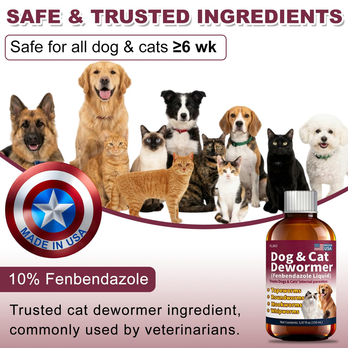 Fenbendazole Dewormer for Dogs & Cats 150 mL G330209