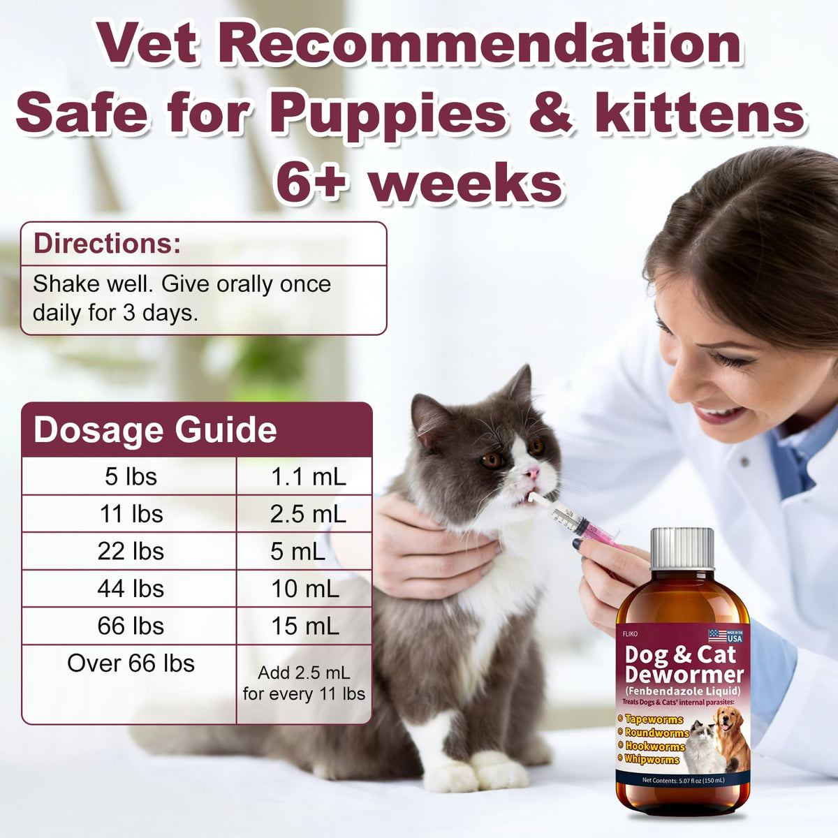 Fenbendazole Dewormer for Dogs & Cats 150 mL G330209