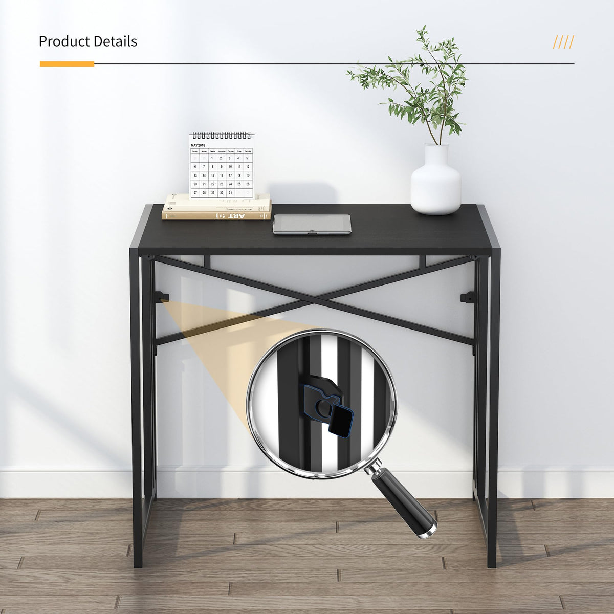 Folding Computer Desk 32 inch Black J16307