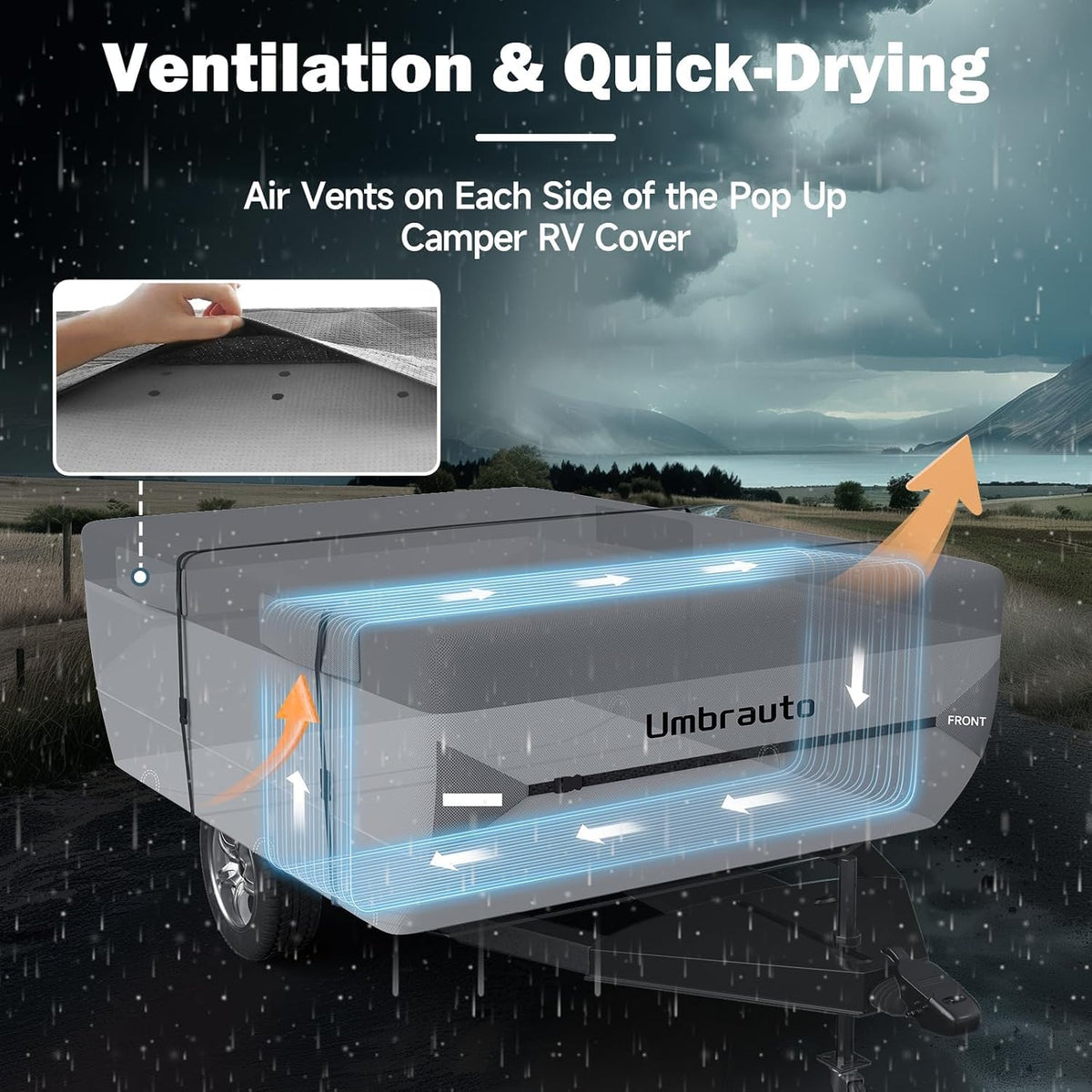 16'-18' 7 Layers Waterproof Polypropylene Pop Up Folding Camper Cover F271