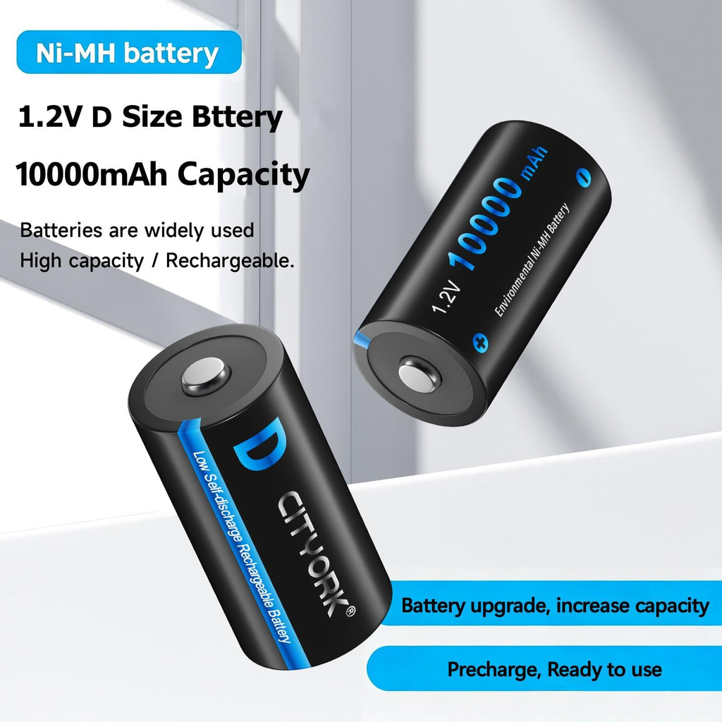 4 Pack Rechargeable D Batteries 10000mAh L43745