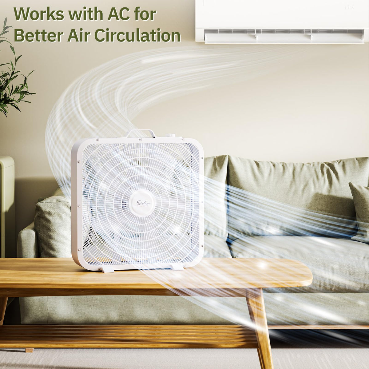 20” White 3-Speed Box Fan with Carry Handle P73265