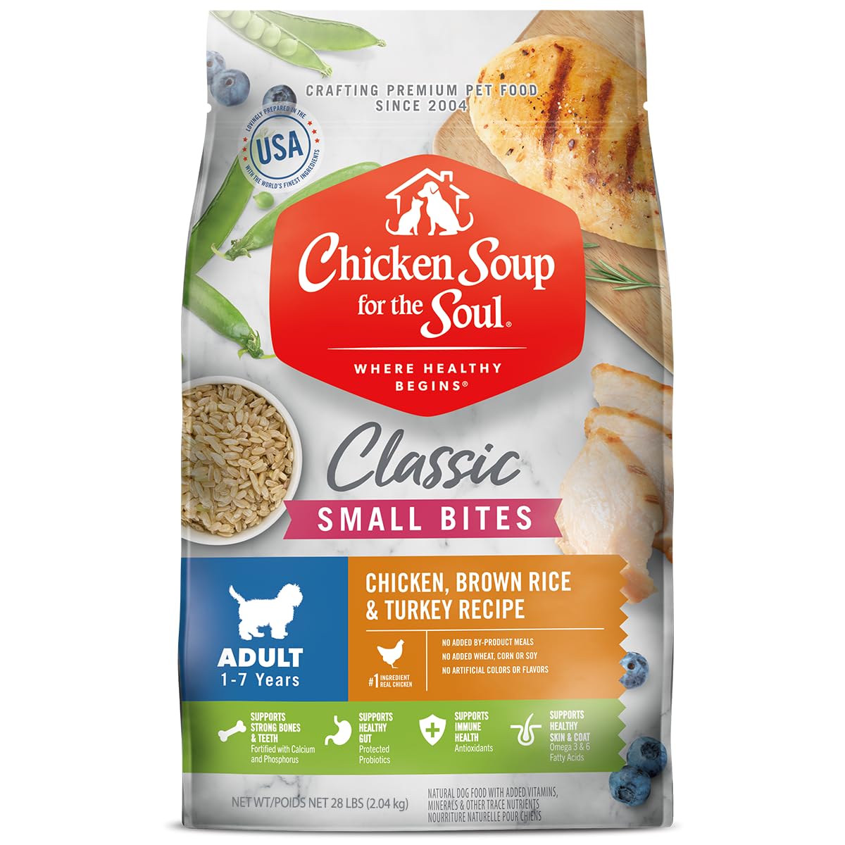 Natural Premium Small Bites Adult Dry Dog Food, Chicken, Brown Rice & Turkey 28lb M5581
