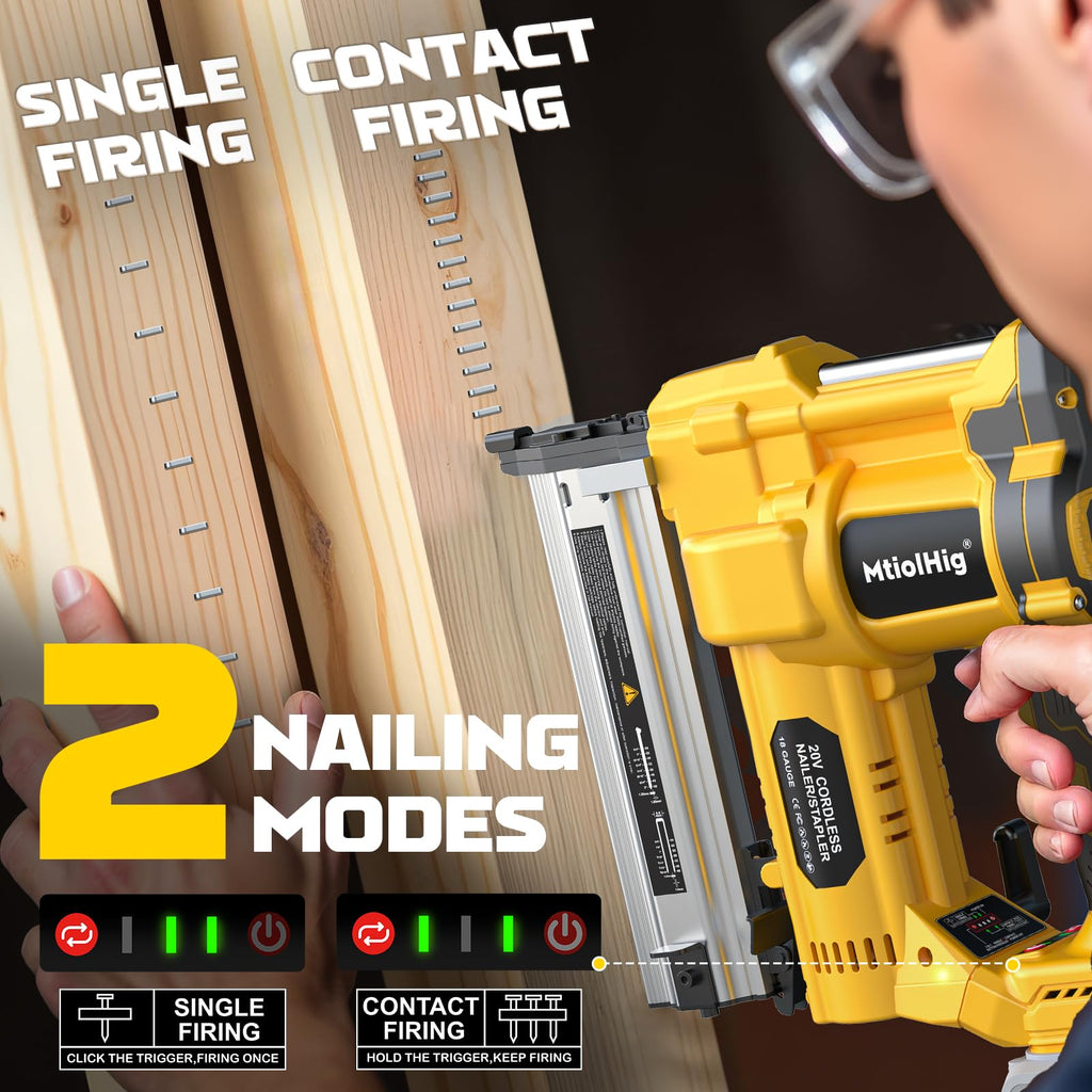 Cordless 2" Brad Nailer, 18 Gauge 2-in-1 Nail Gun/Staple Gun L2696