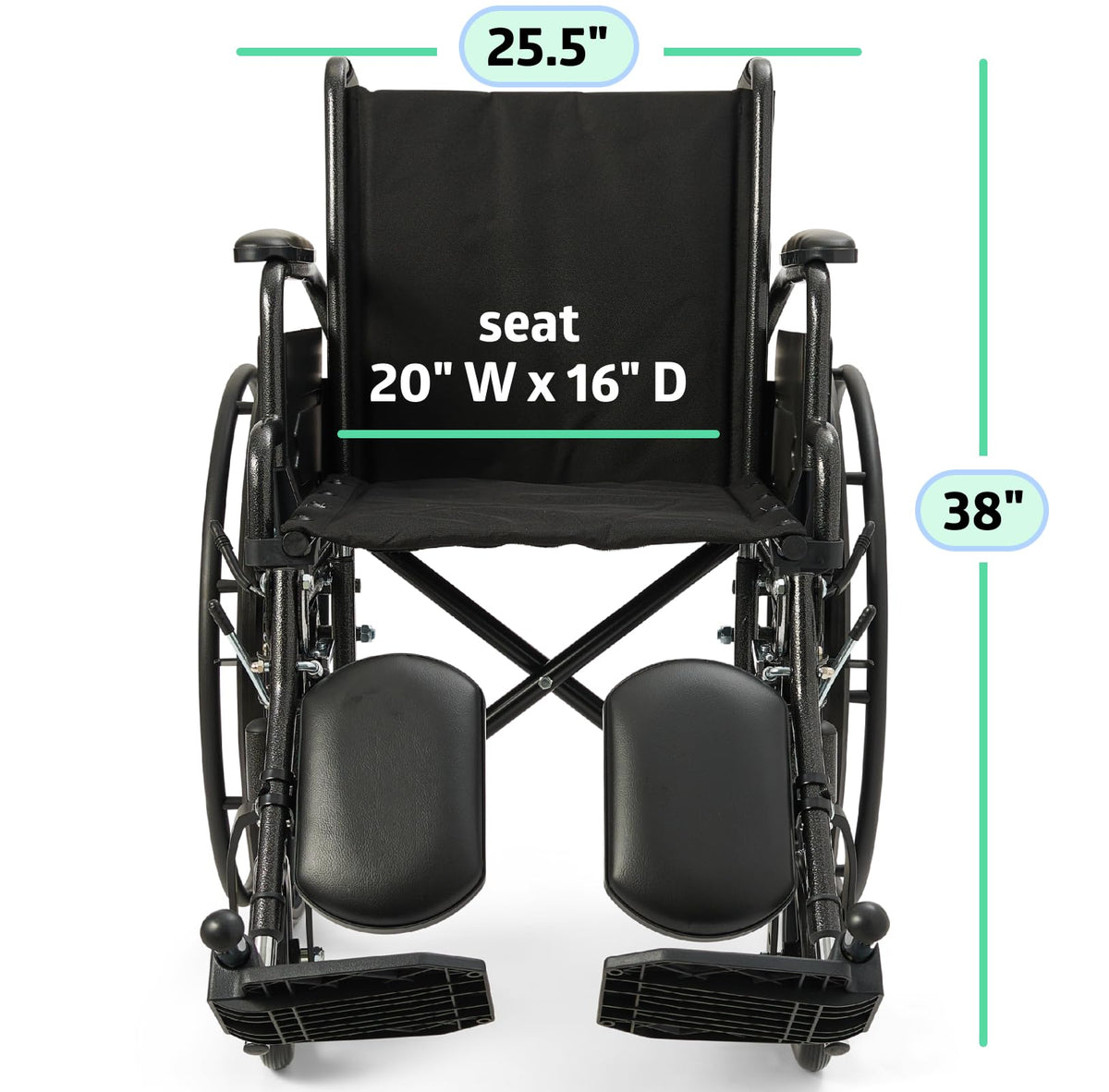 Lightweight Wheelchair with Swing-Back Desk-Length Arms and Elevating Leg Rests Q141