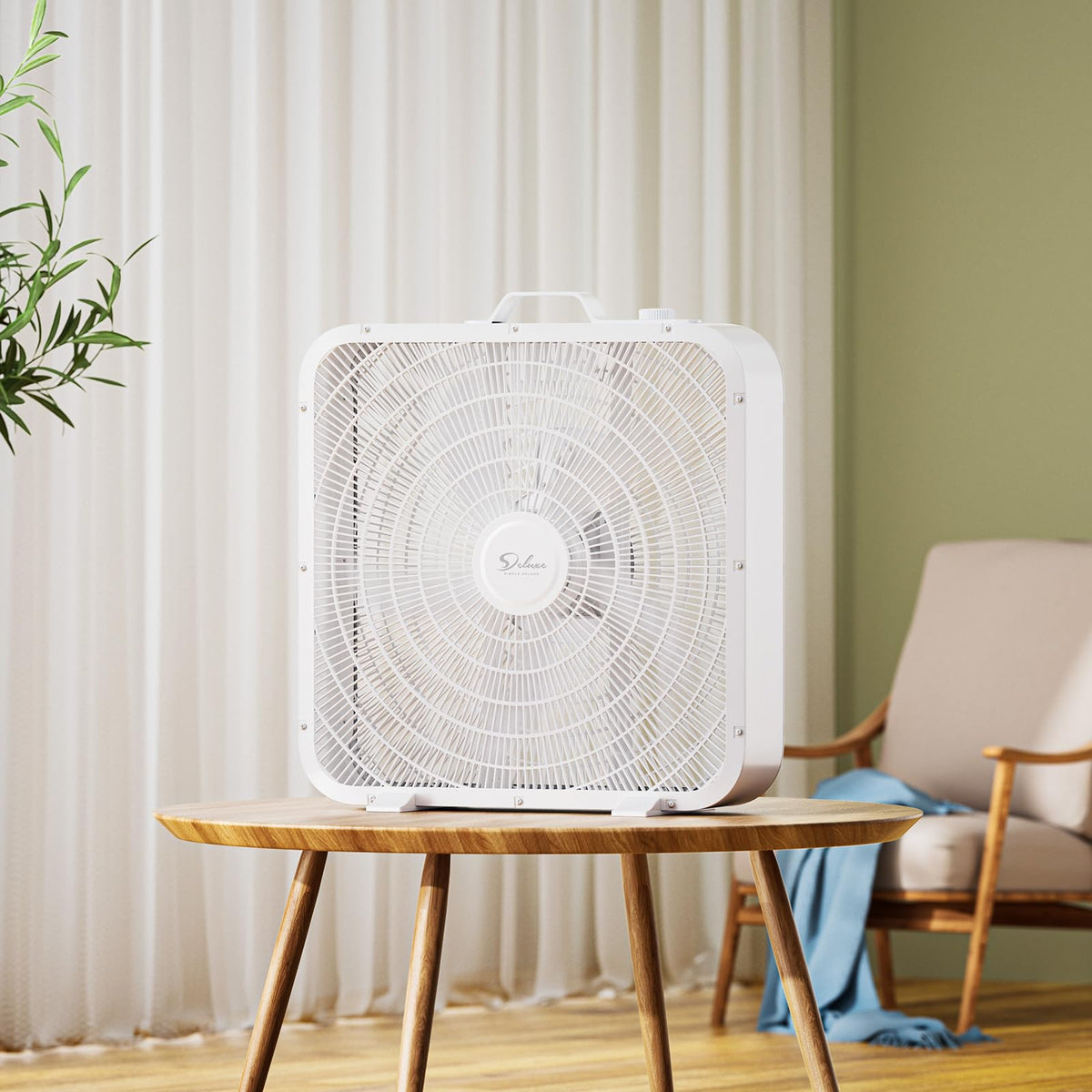 20” White 3-Speed Box Fan with Carry Handle P73265