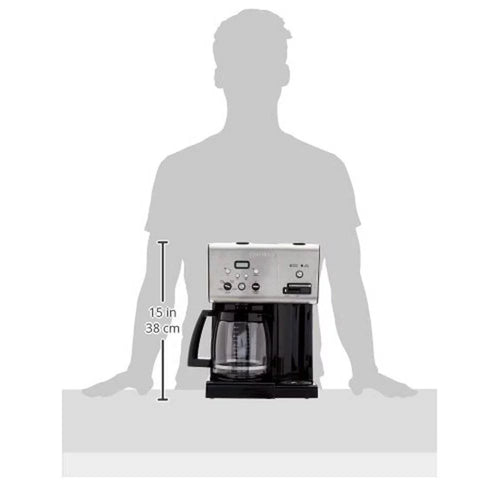 12-Cup Programmable Coffeemaker with Hot Water System, Black Stainless I536