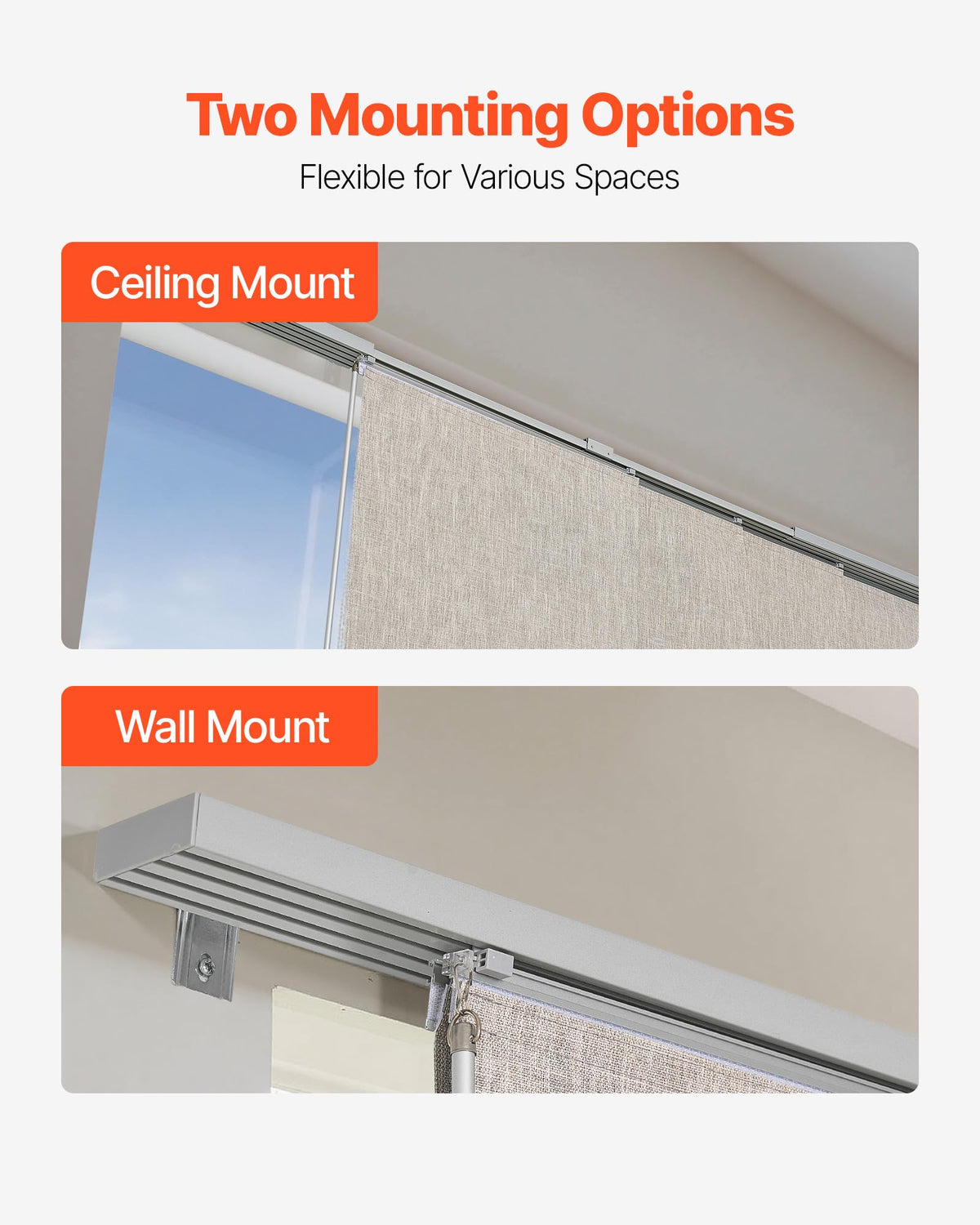 Brown Blackout Panel Track Blinds S525920