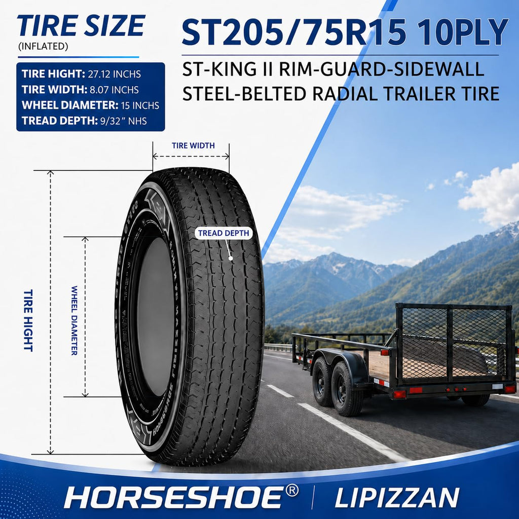 4 ST205/75R15 10PR Steel Belted Radial Trailer Tire J704