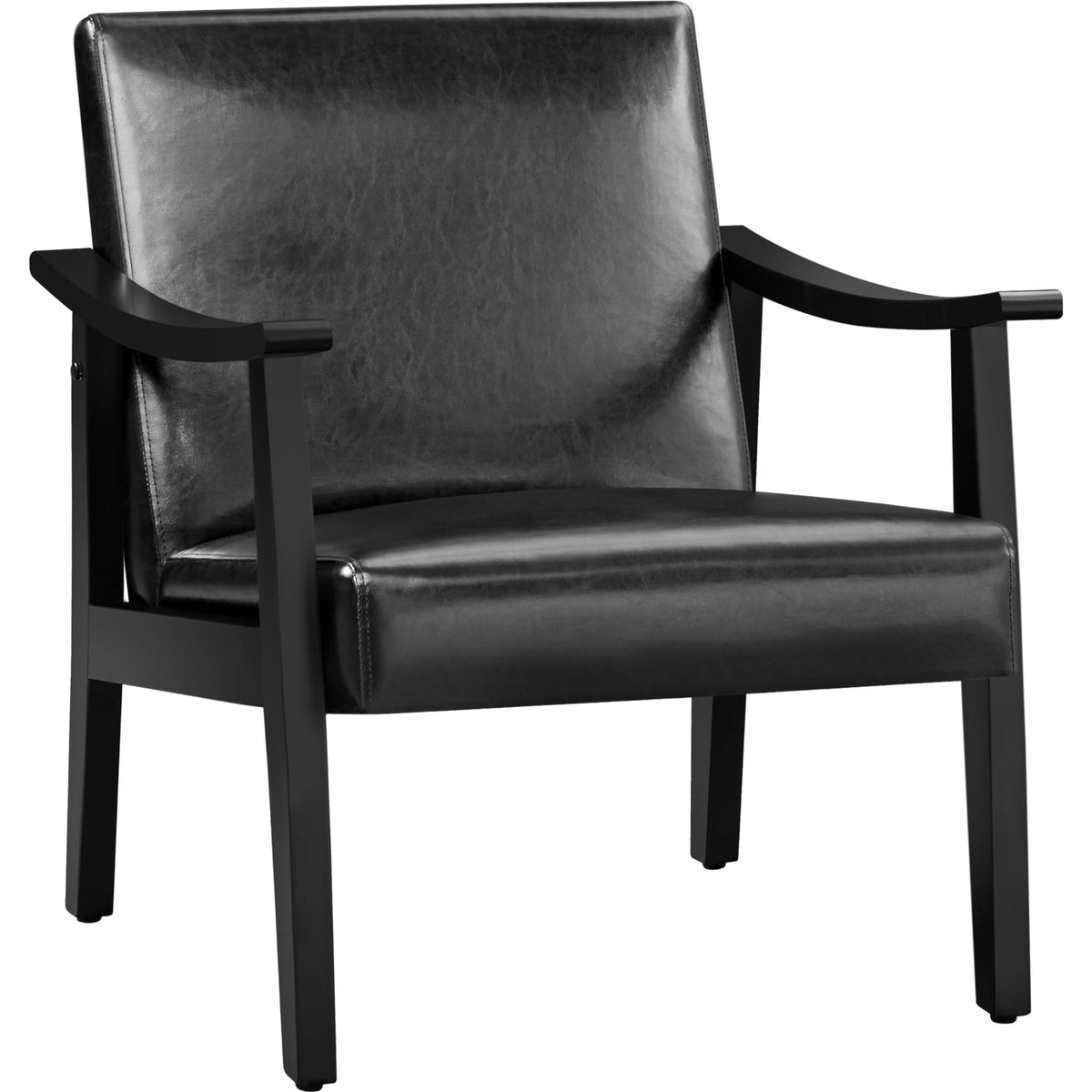 Black Faux Leather Accent Chairs O687222