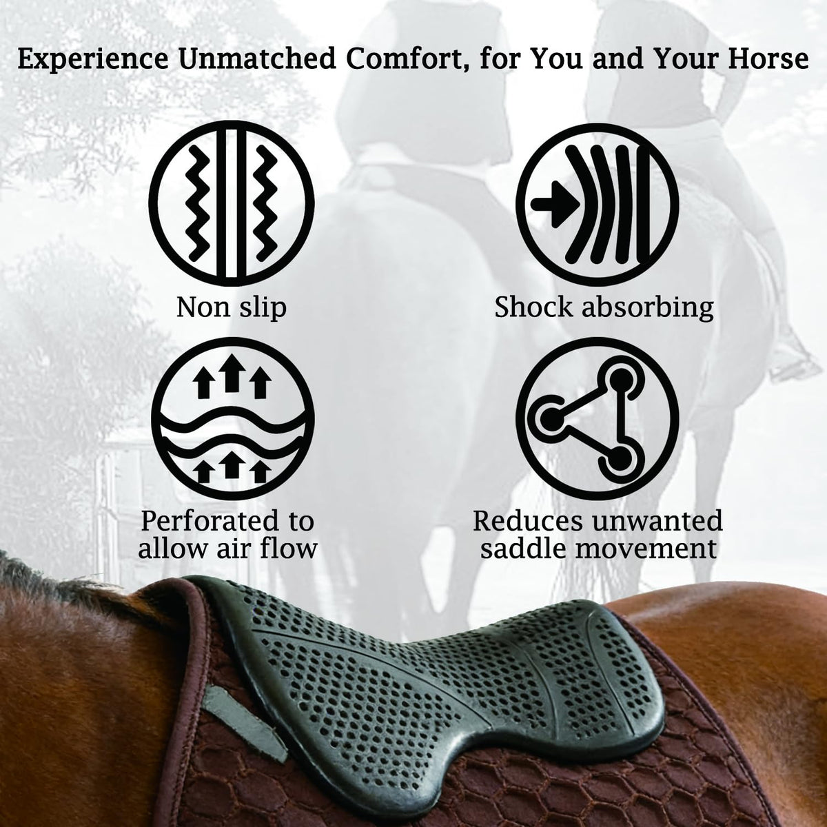 Silicone Gel Non Slip Shock Absorbing Horse Saddle Pad N8902