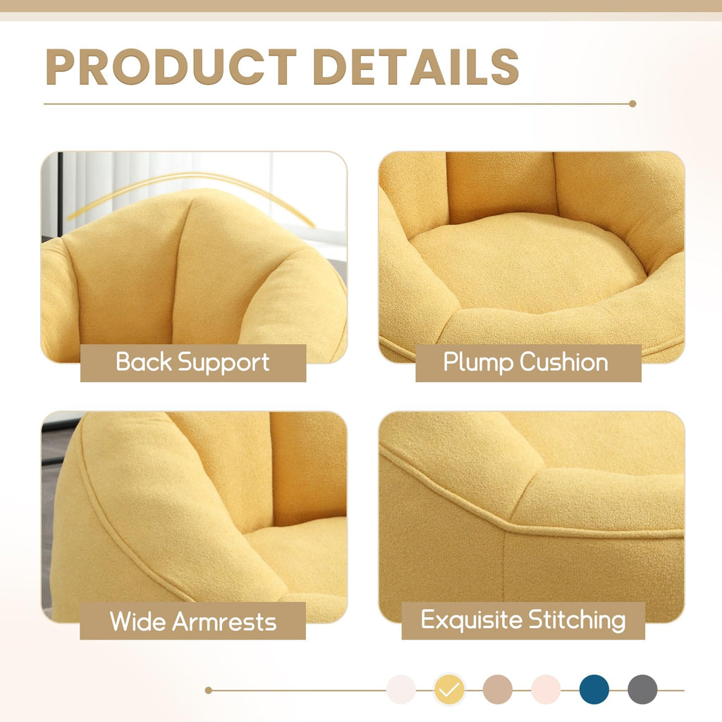 Upholstered Bean Bag Sofa Chair with Ottoman V606141