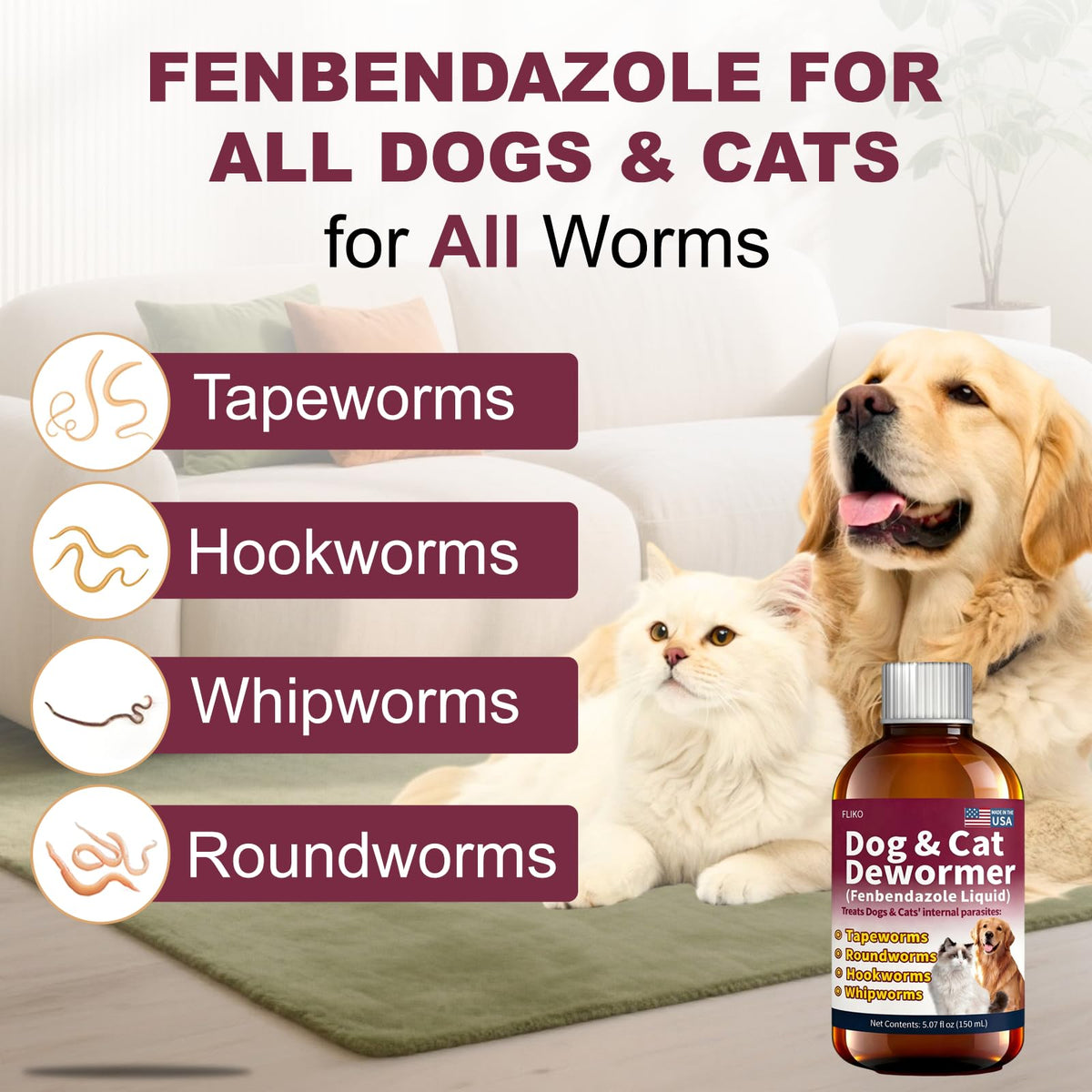 Fenbendazole Dewormer for Dogs & Cats 150 mL G330209