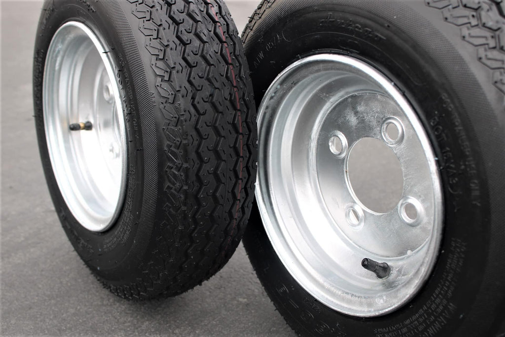 4.80-8 Trailer Tire & Wheel, 6 Ply, 4 Lug Galvanized, Set of 2 R64052