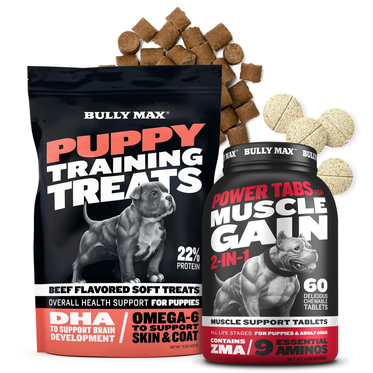 Puppy Training & Muscle Support Duo Power Tabs & Beef Soft Treats X2242