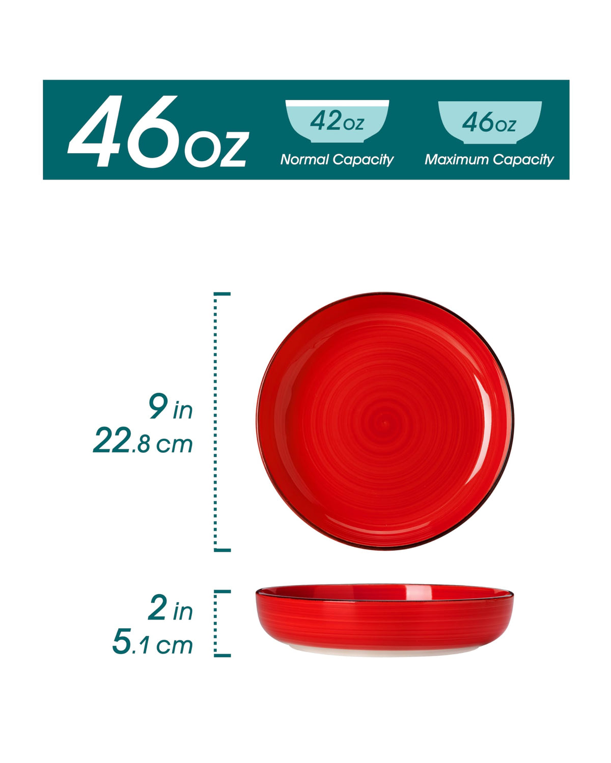 46 oz Ceramic Pasta Bowls Set of 4 H303231