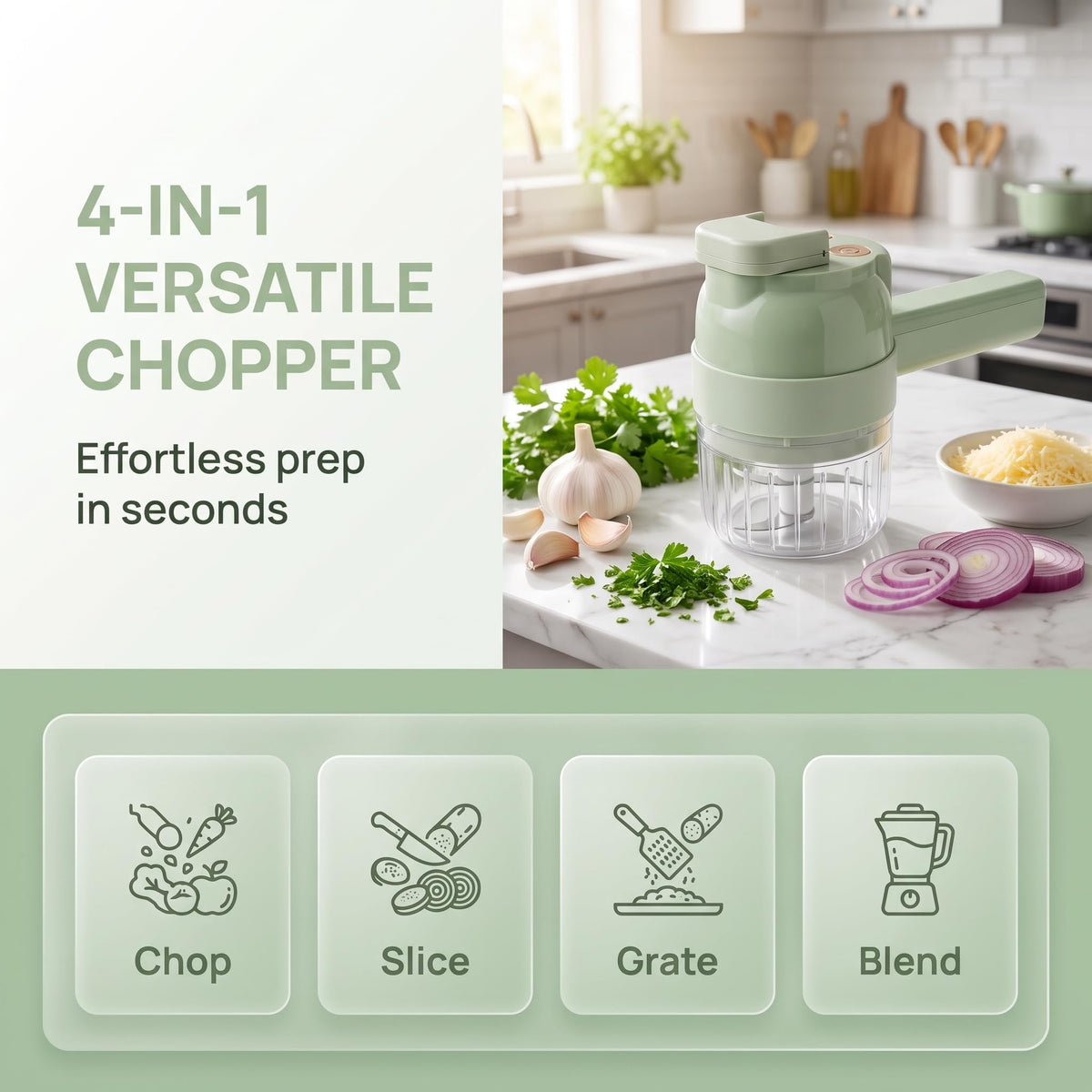 4-In-1 Electric Vegetable Cutter Set P229