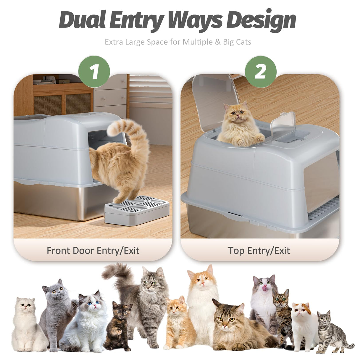 Stainless Steel Cat Litter Box F943