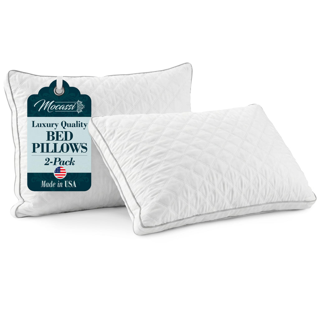 Set of 2 Quilted Down Alternative Bed Pillows King B77663