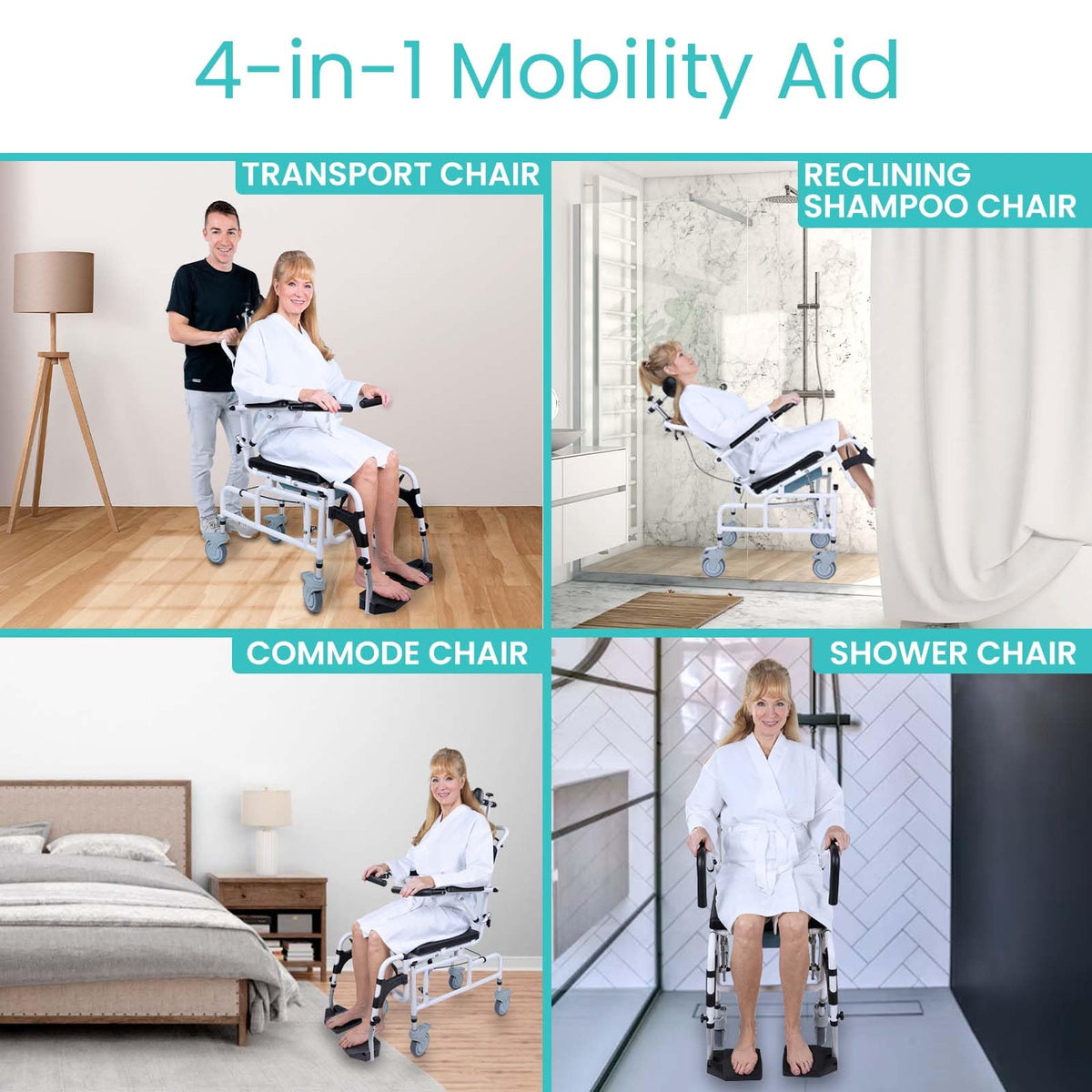 Reclining Shower Chair with Wheels K458016