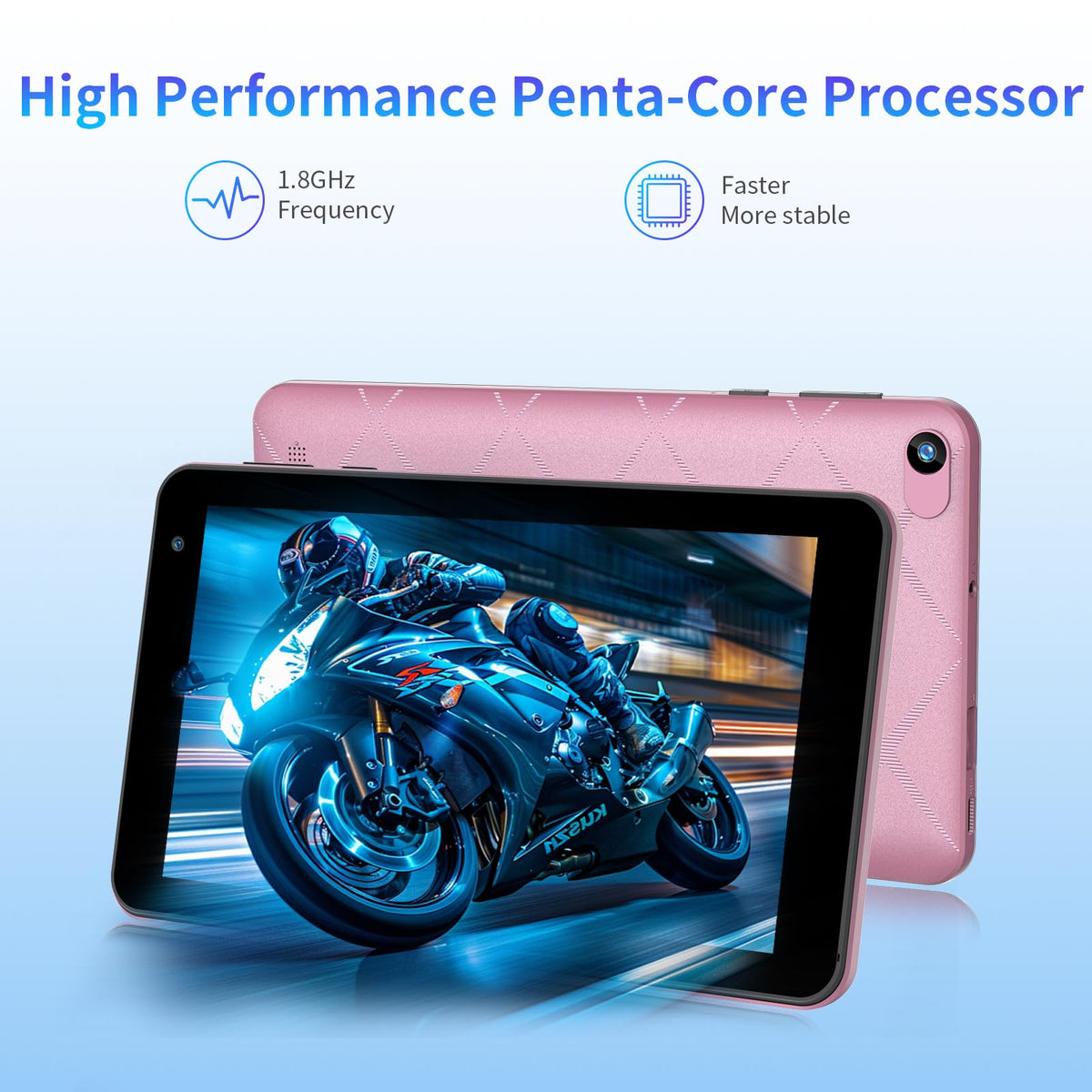 7 inch Android Tablet 8GB RAM 32GB ROM Pink V761