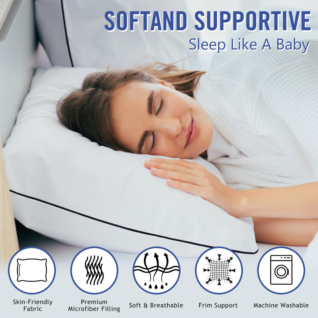 King Size Cooling Microfiber Bed Pillows Set of 2 L948