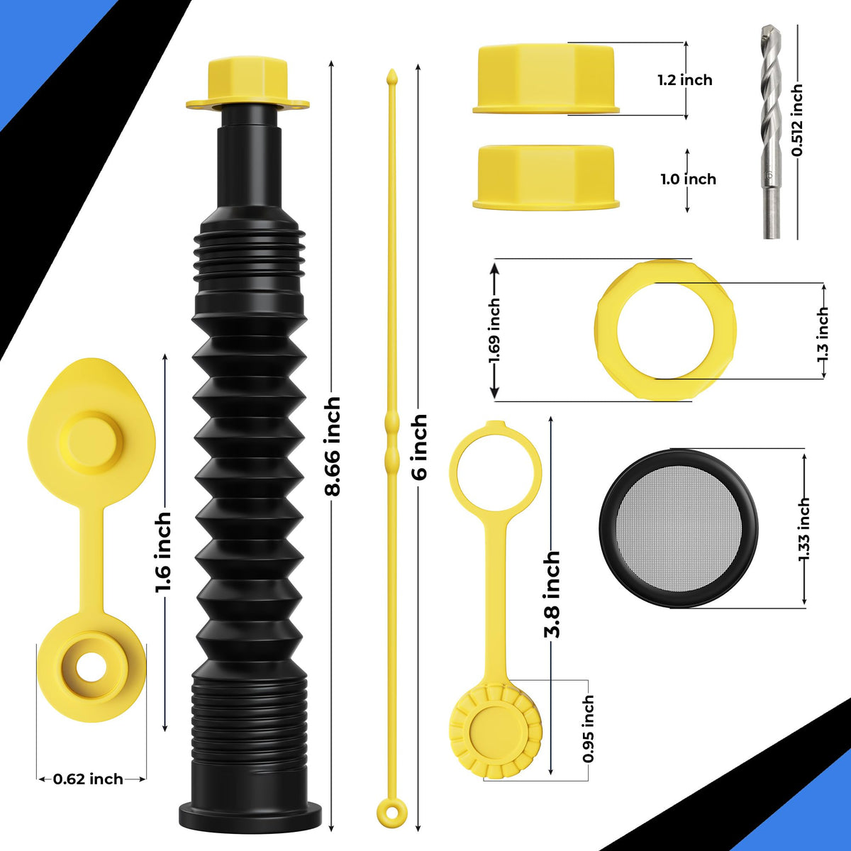 Gas Can Spout Replacement with Flexible Nozzle I837