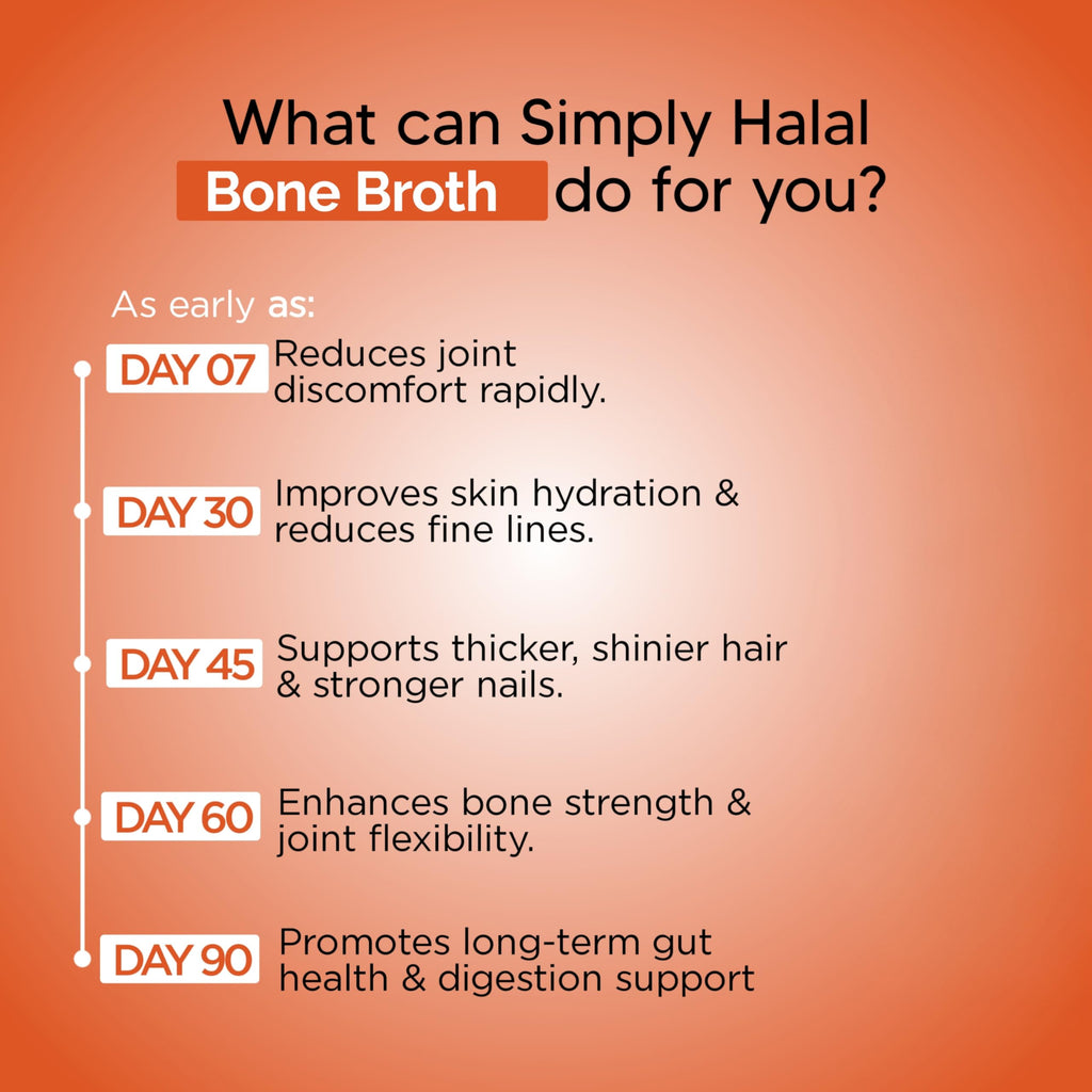 Halal Bone Broth Protein Powder, Grass-Fed Hydrolyzed Collagen, 25 Servings 16 Oz J808613