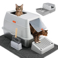 Stainless Steel Extra Large Top Entry Cat Litter Box Set D39661