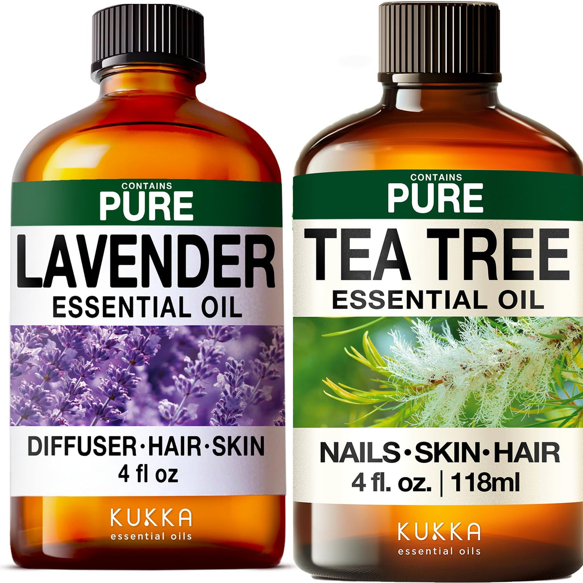 Lavender & Tea Tree Essential Oil Set 2x4 fl oz O412